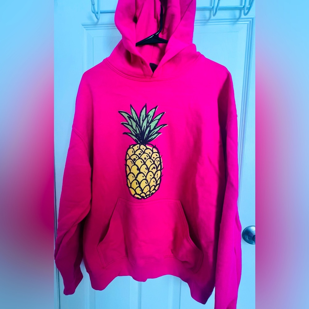 Hot pink gently used Pineapple hooded sweatshirt